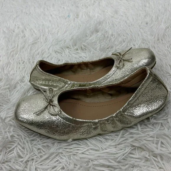 Seychelles Ballet Breathless Flats Womens 9 Gold Balletcore Comfort Casual Shoes - Picture 5 of 9